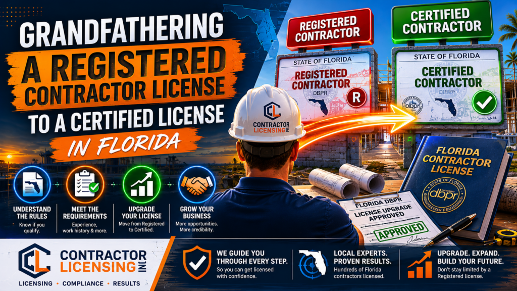 Grandfathering a Registered Contractor License to a Certified License ...