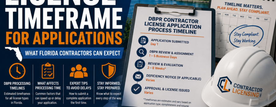 How Long Does a Florida Contractor License Application Take? DBPR Timeframes Explained