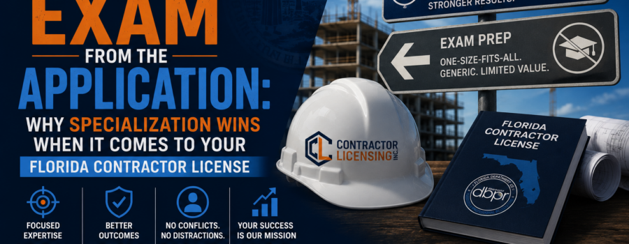 Separate the Exam from the Application: Why Specialization Wins When It Comes to Your Florida Contractor License