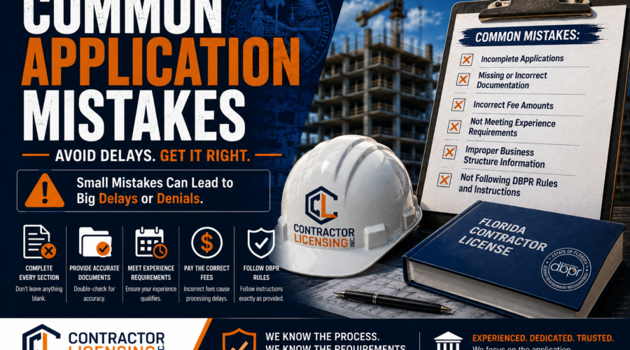 The 13 Most Common Florida Contractor License Application Mistakes — And How to Avoid Every One